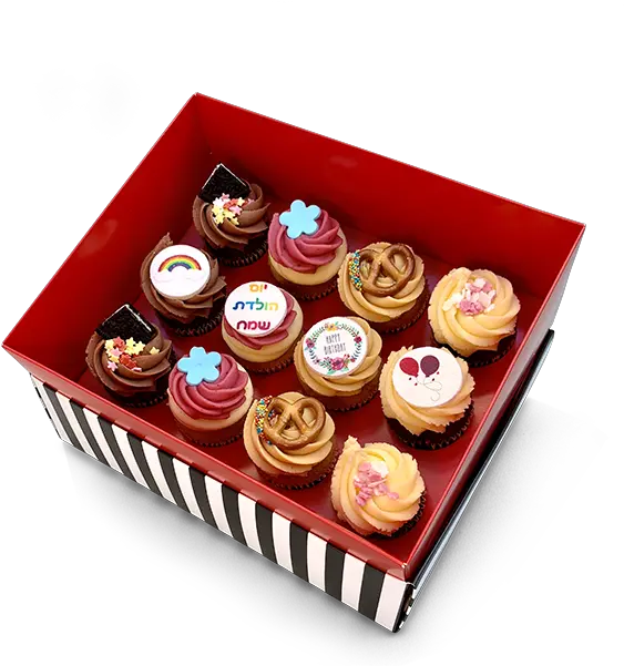 Box Of 12 Medium Birthday Cupcakes Cupcakes In Box 30 Png Birthday Cupcake Png
