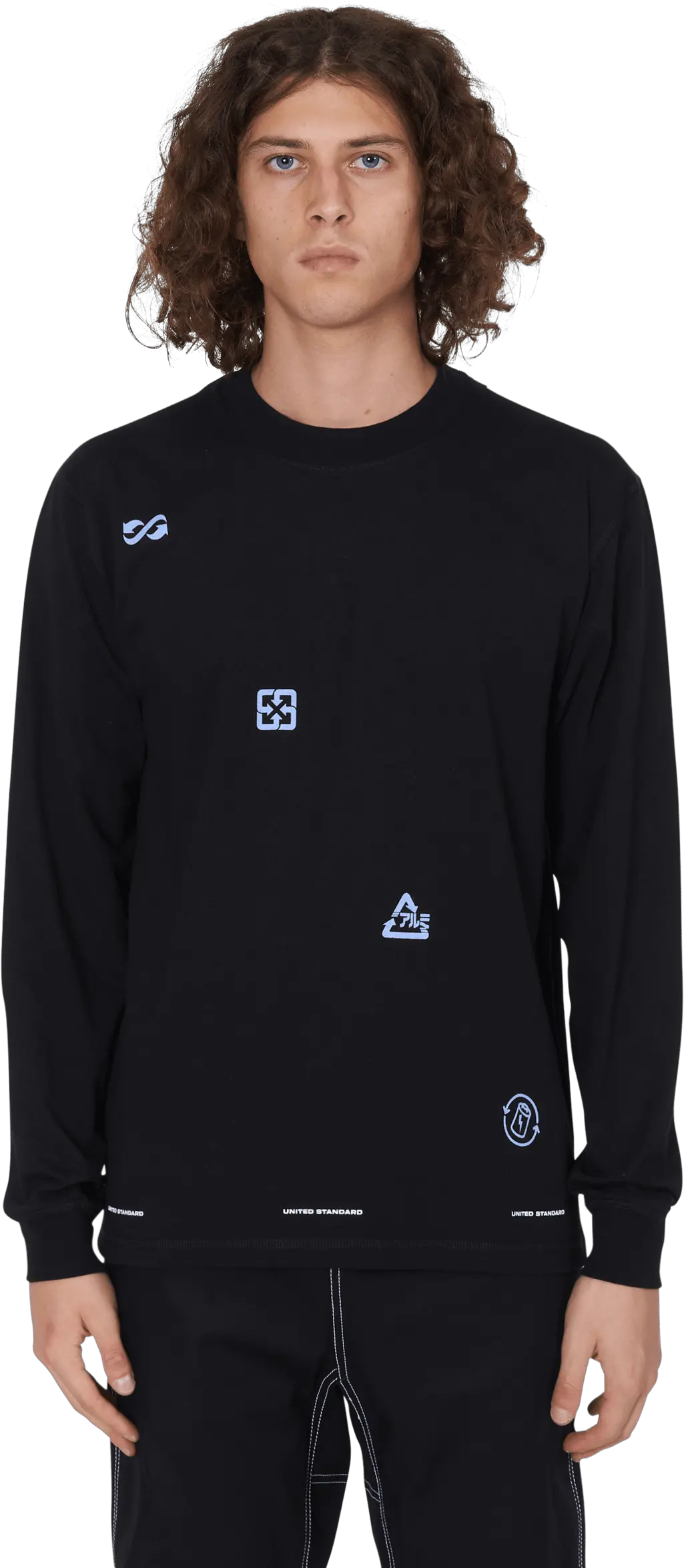 Virgil Logos Long Sleeves T Shirt Off White Equipment Pocket Blazer Png Long Sleeve Shirt Png