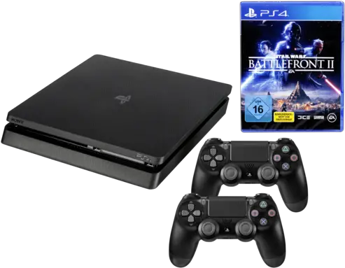 Sony Playstation 4 Slim 1tb Inkl Star Wars Battlefront 2 De Version Ps4 Slim With 2 Controller And Fifa Game 1tb Png Battlefront 2 Png