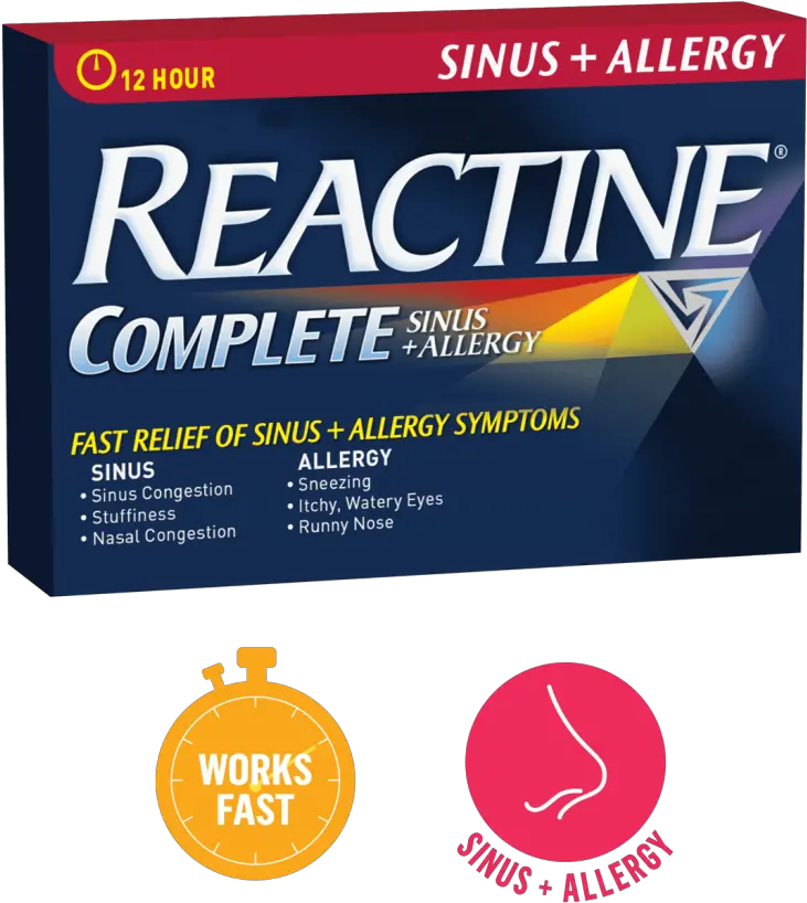 Reactine Complete Sinus Allergy Reactine Png Nose Transparent