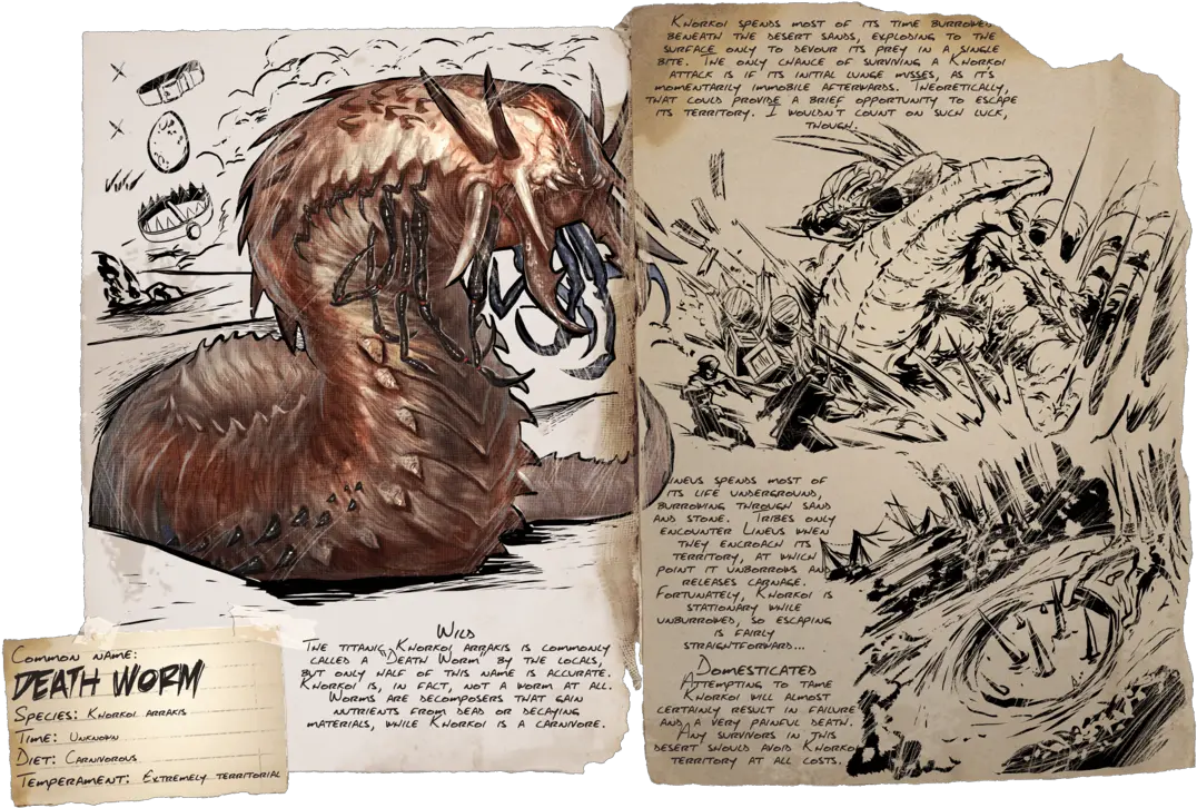 Deathworm Official Ark Survival Evolved Wiki Ark Scorched Earth Dossiers Png Worms Png