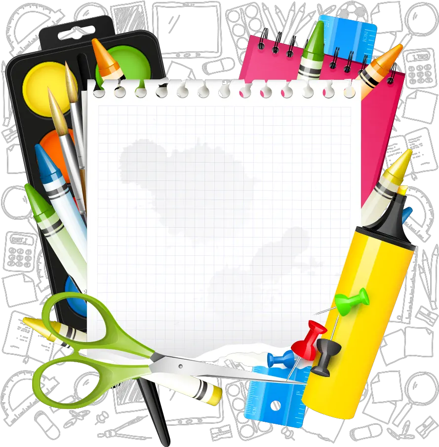 Paper School Supplies Icon Escolar Vector 888x906 Png Transparent School Supplies Background Png Supplies Icon