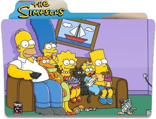 The Simpsons Film Popcorn Folder Folders Free Icon Original Simpsons Couch Gag Png Film Folder Icon