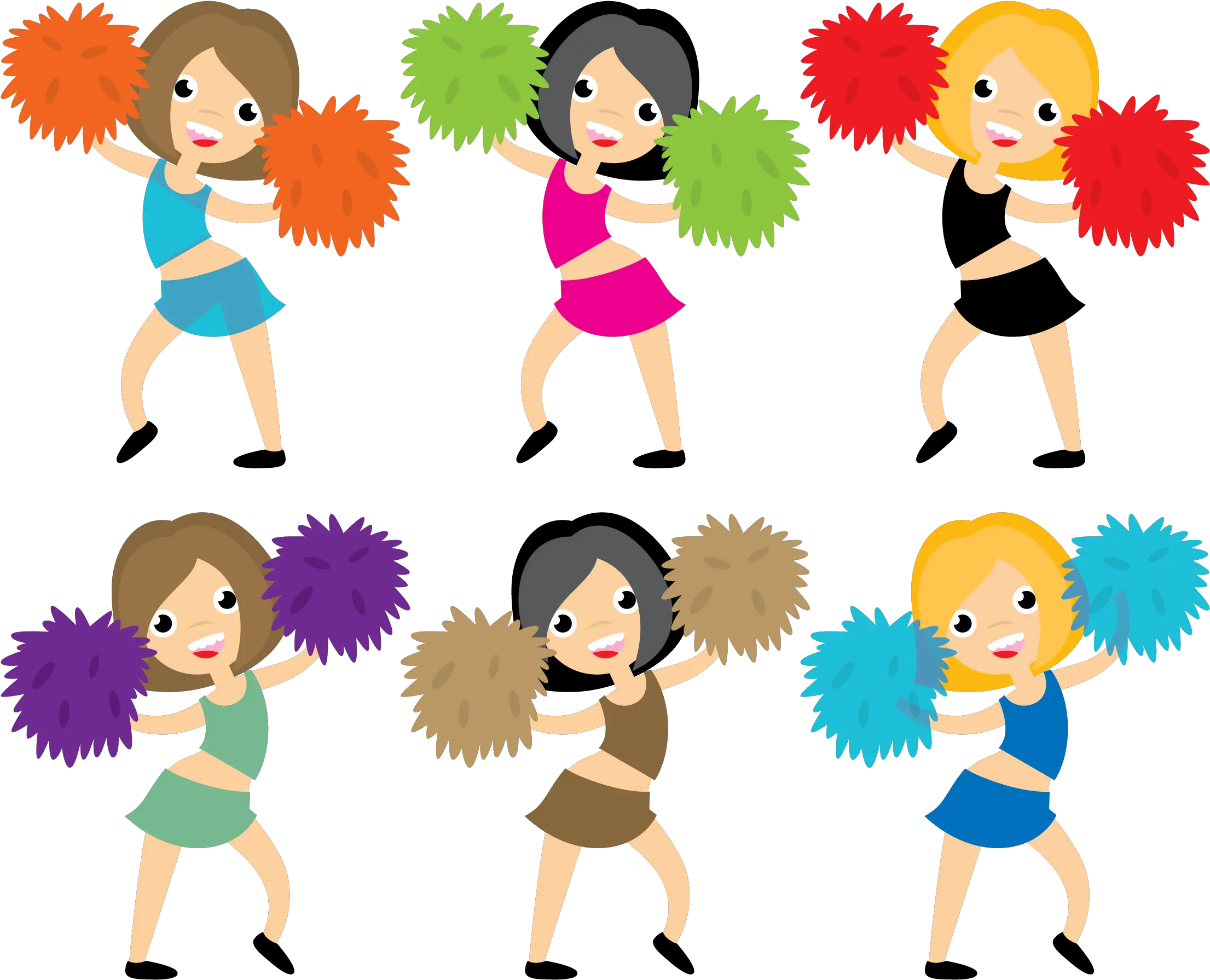Cheerleading Cheerleader Pom Pom Euclidean Vector Niños Con Pompones Dibujo Png Cheerleader Silhouette Png