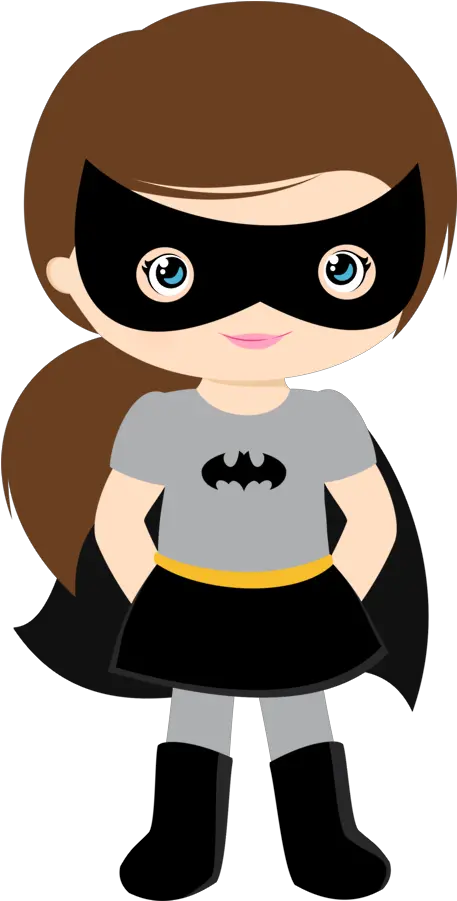 Super Girl Clipart Cute Batichica Niña Caricatura Png Batgirl Clipart Super Girl Png