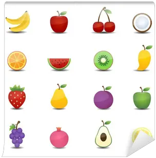 Wall Mural Fruits Icons Pixersus Superfood Png Fruit Icon Vector