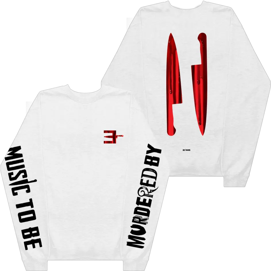 Mtbmb Bloody Longsleeve White U2013 Official Eminem Online Store Eminem Music To Be Murdered Merch Png Bloody Knife Png