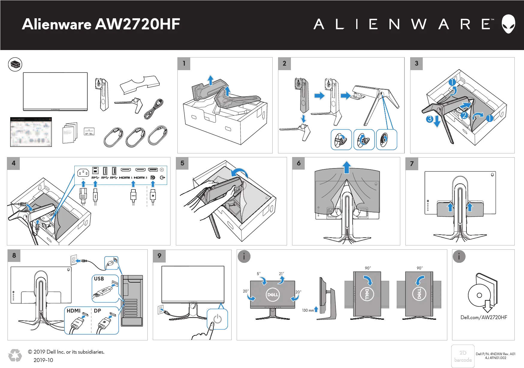Alienware Aw2720hf 27 Inch Gaming Monitor Installation Guide Png Icon