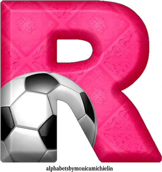 Monica Michielin Alphabets Pink Football Alphabet Ball For Soccer Png Football Icon Facebook