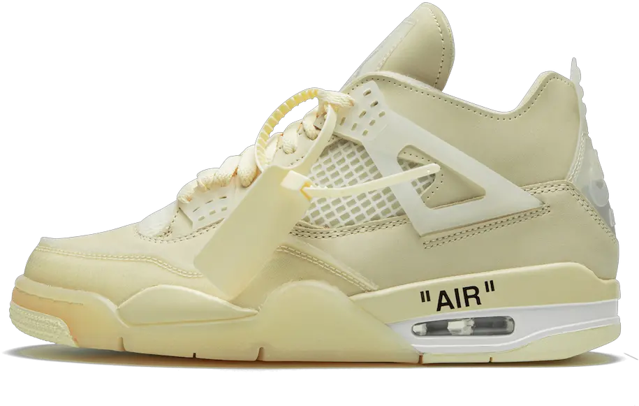 Off White Air Jordan 4 Sail 2020 Vs Union Air Jordan 4 Off Jordan 4 Retro Off White Sail Png Jordan Shoe Png