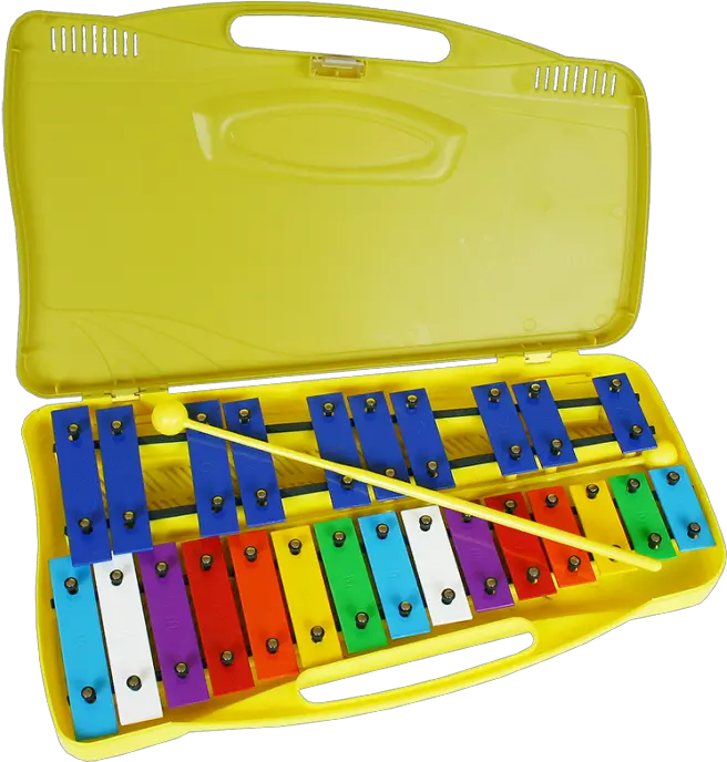 25 Tone Metal Xylophone In Plastic Carry Case Glockenspiel Png Xylophone Png