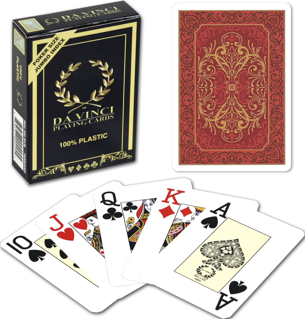 Persiano Design 100 Plastic Playing Cards Made In Italy Red Deck Poker Size Large Index Da Vinci Playing Cards Png Index Card Png