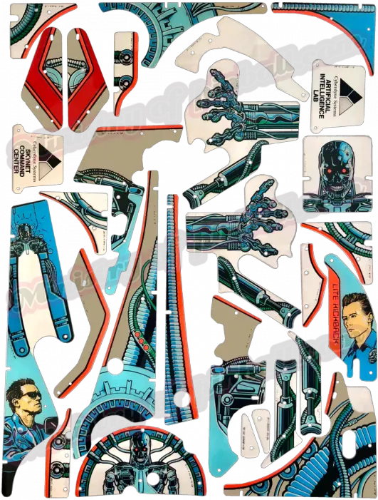 Terminator 2 Plastic Set Ministry Of Terminator 2 Pinball Plastics Png Cyberdyne Logo