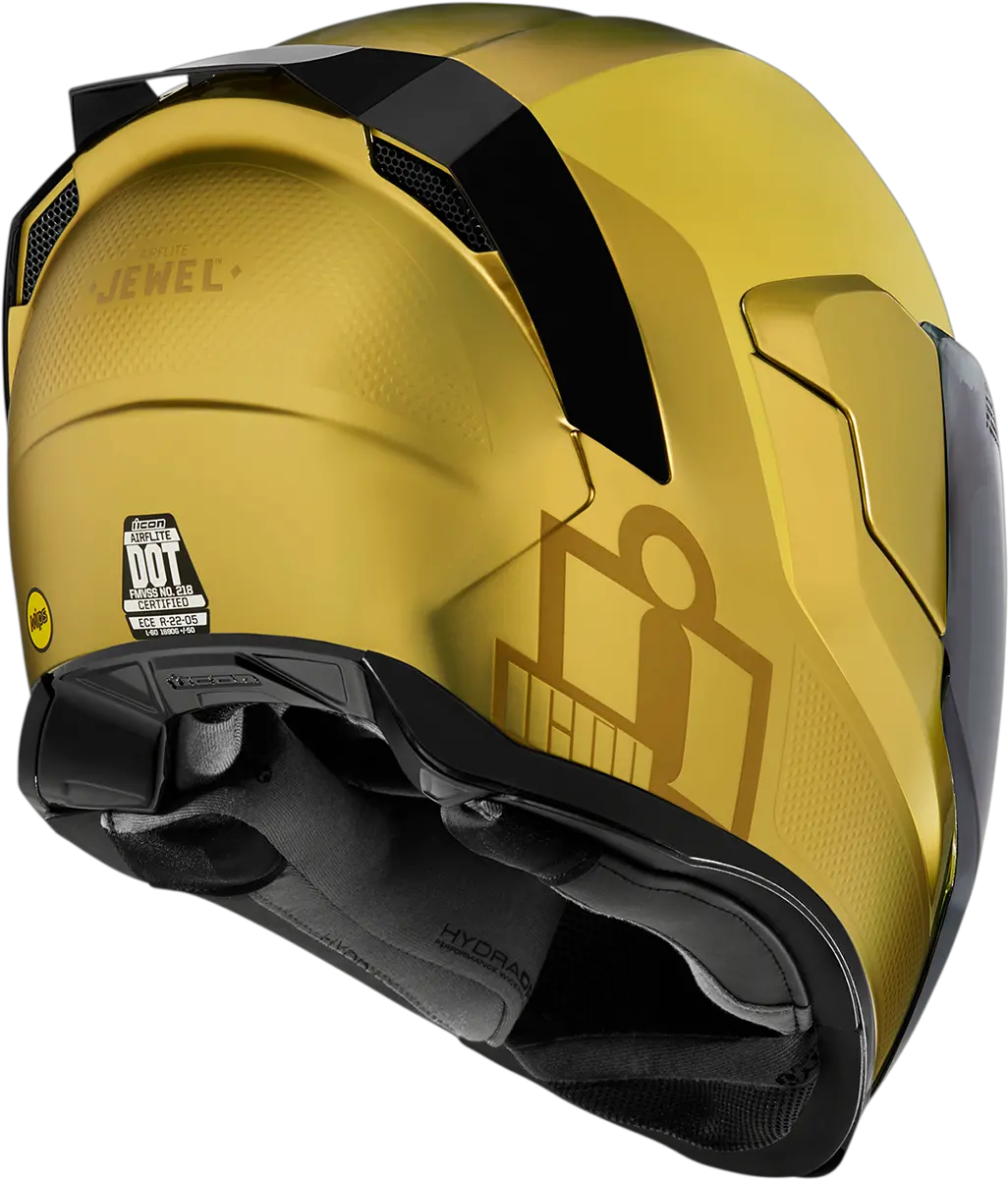 Icon Airflite Mips Jewel Gold Fullface Motorcycle Riding Street Racing Helmet Jtu0027s Cycles Gold Icon Airflite Mips Jewel Png Jewel Icon