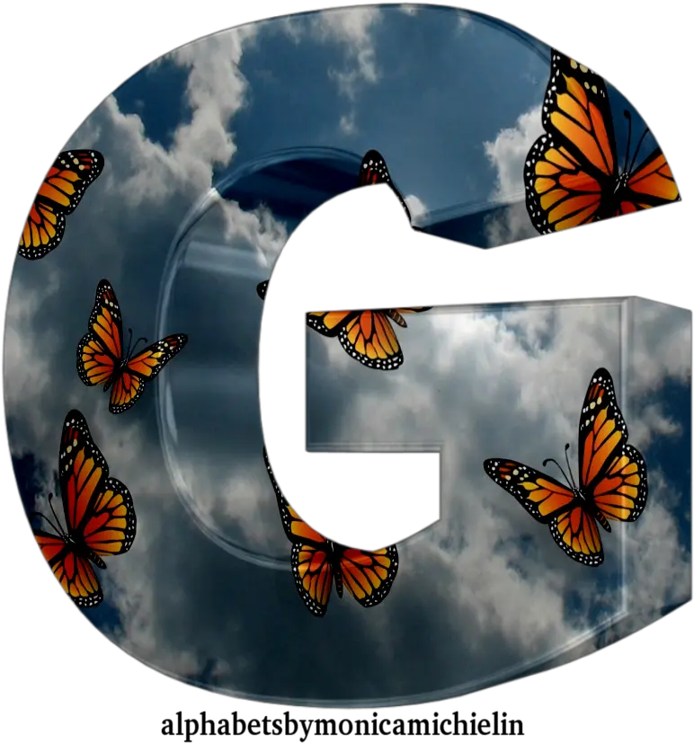 Monica Michielin Alphabets Butterflies Alphabet Blue Sky Monarch Butterfly Png Icon Viceroy