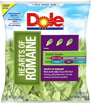 Dole Hearts Of Romaine Lettuce 10 Oz Spinach Raw In Bag Png Romaine Lettuce Png