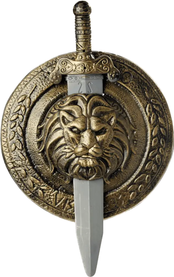 Adult Gladiator Combat Shield And Sword Ancient Greek Sword And Shield Png Sword And Shield Transparent