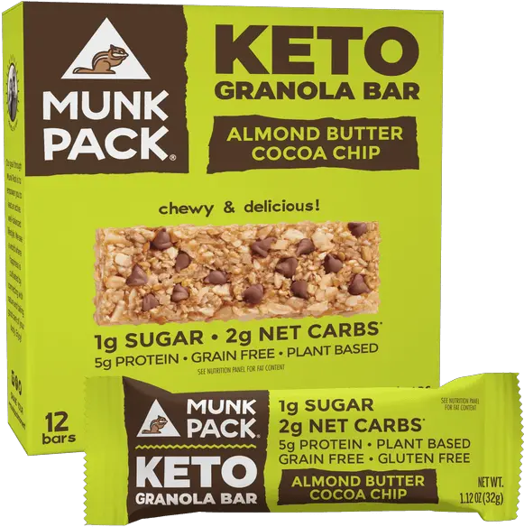 Almond Butter Cocoa Chip Keto Granola Bar 12 Pack Munk Pack Keto Granola Bar Png Windows 98 Icon Pack