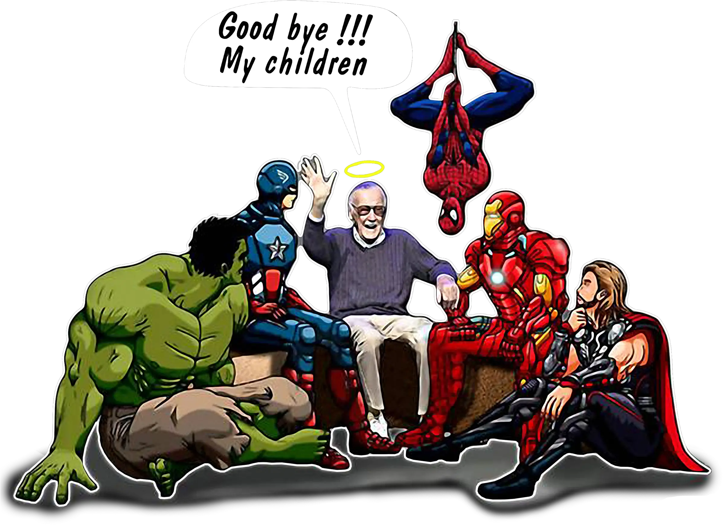 Stan Lee Goodbye My Children Marvelu0027s The Avengers Sweater Jesus And How I Saved The World Png Stan Lee Png