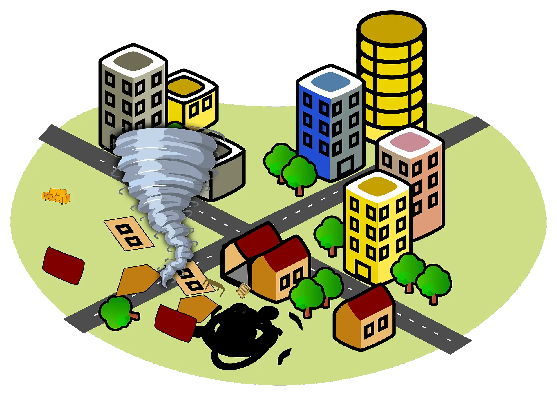 City With A Tornado Clipart Free Download Transparent Png Office Building Clip Art Tornado Png