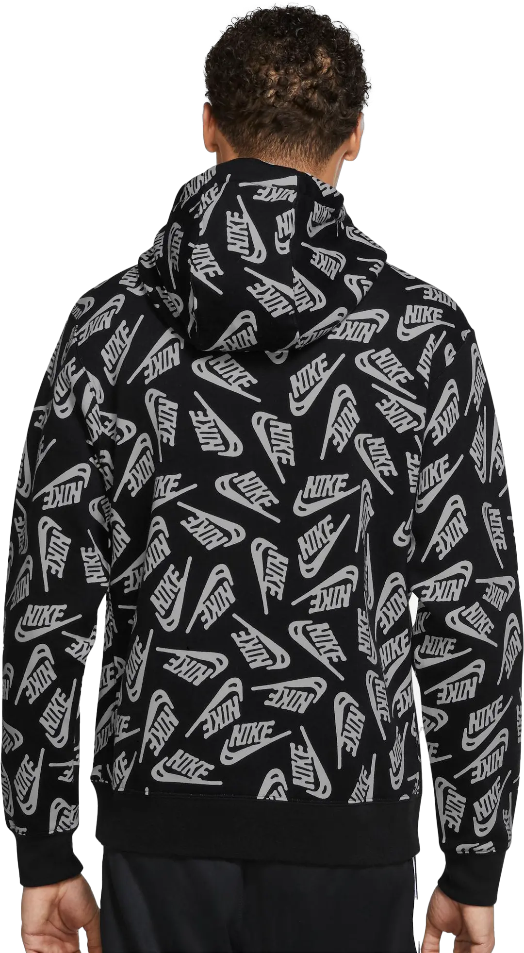 Nike Menu0027s Sportswear Essentials All Over Print Blackwhite Pullover Hoodie Hooded Png Adidas Icon Track Jacket