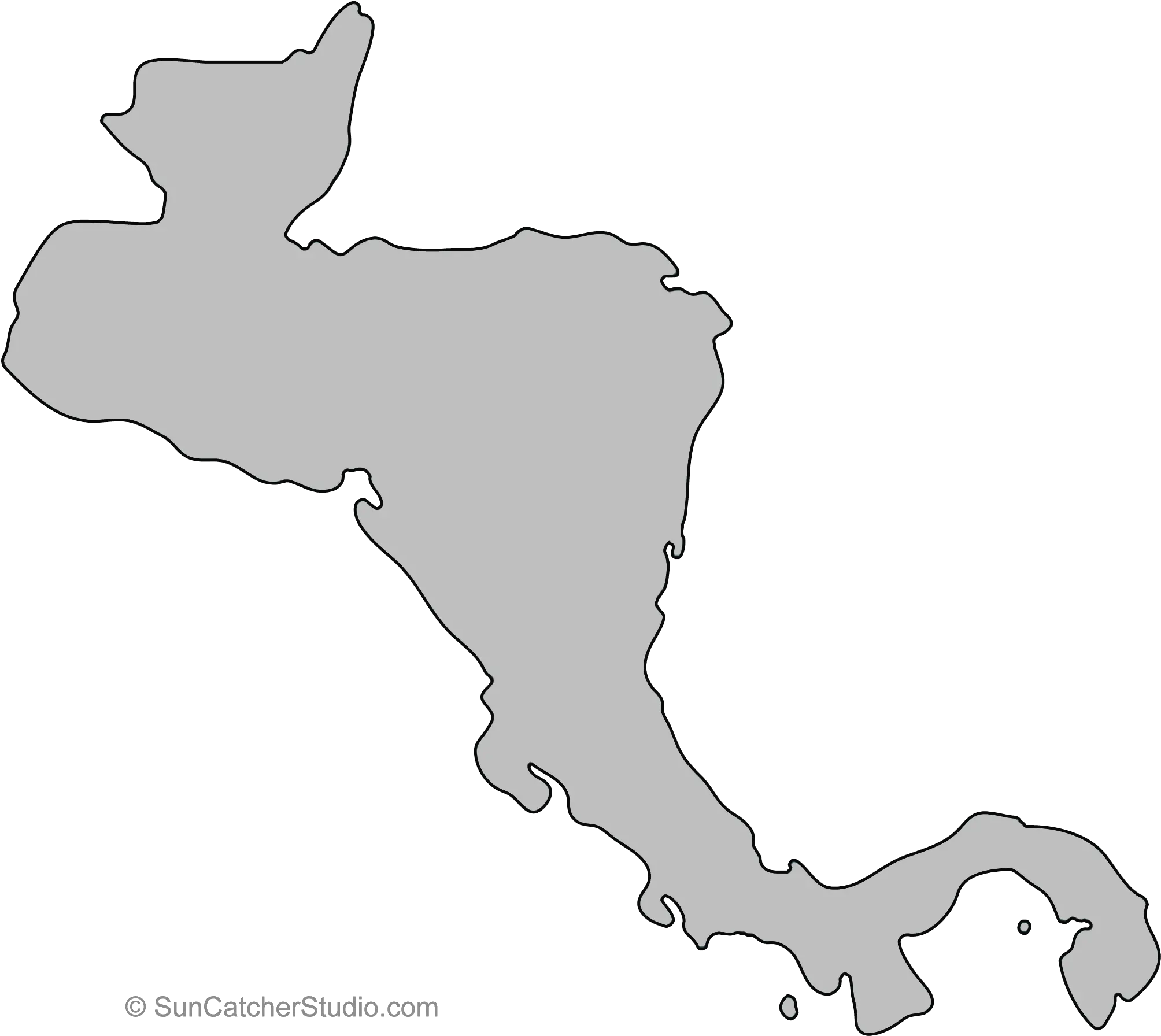 Download Hd Central America Outline Of Central America Central America Outline Png America Png