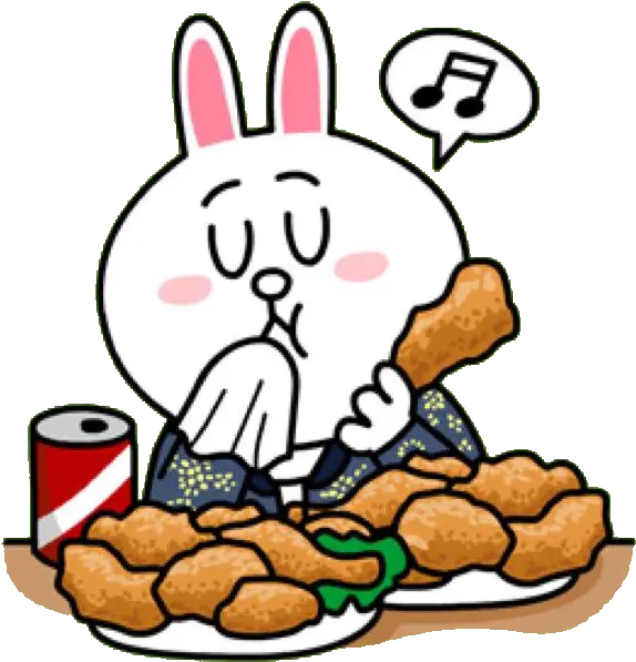 Cheon Song Yiu0027s Cony Special Line Stickers Eating Clipart Cony And Brown Eating Gif Png Line Stickers Transparent