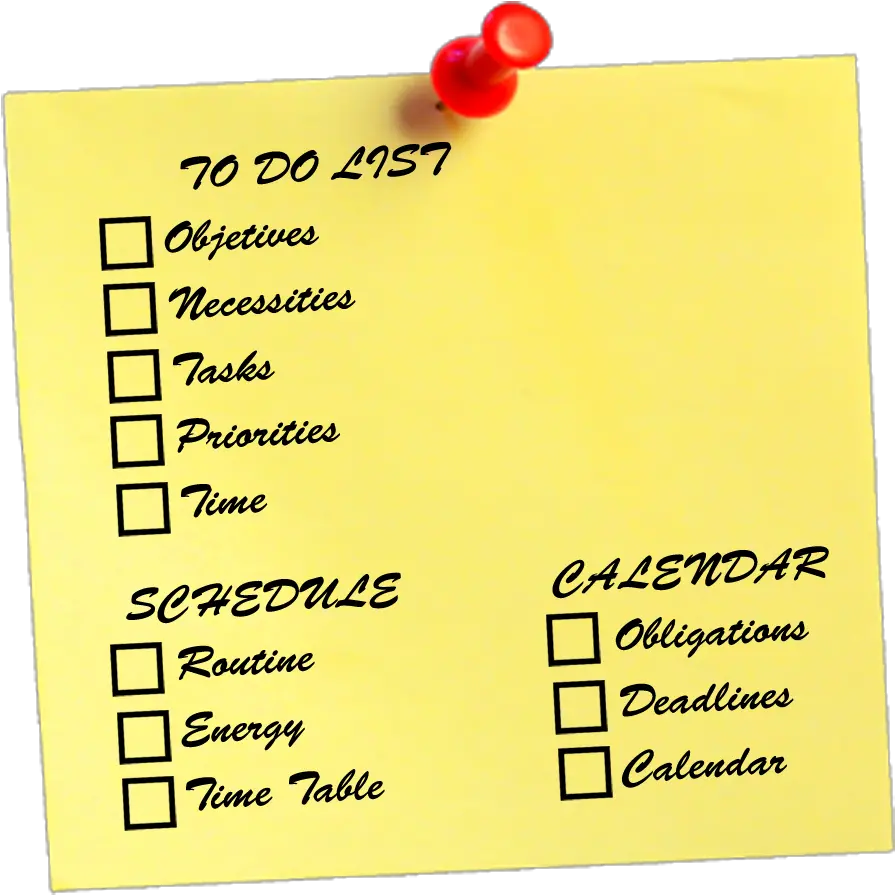 Agenda Or How To Organize Your Time Post It Note Png Agenda Png