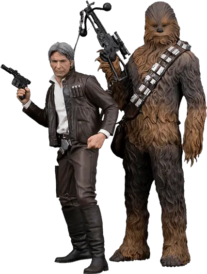 Star Wars Episode Vii Han Solo And Chewbacca 110 Scale Statue Han Solo Y Chewbacca Art Png Luke Skywalker Transparent