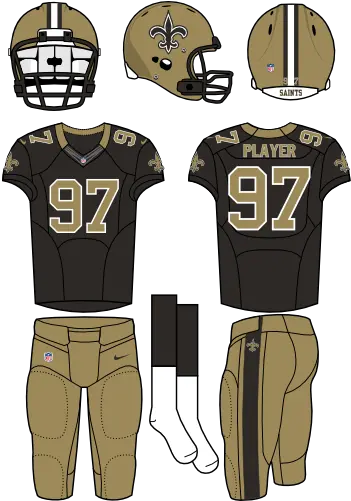 New Orleans Saints Home Uniform National Football League Baltimore Ravens Home Uniforms Png Gold Nike Logo