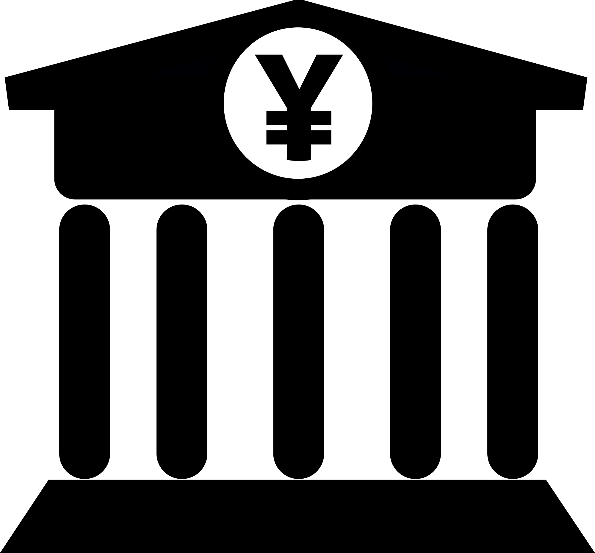 Bank With Yen Icon Openclipart Clip Art Bank Symbol Png Yen Logo