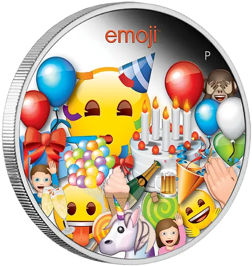 2020 Emoji Celebration 1oz Silver Proof Coin Perth Mint Emoji Png Celebration Emoji Png