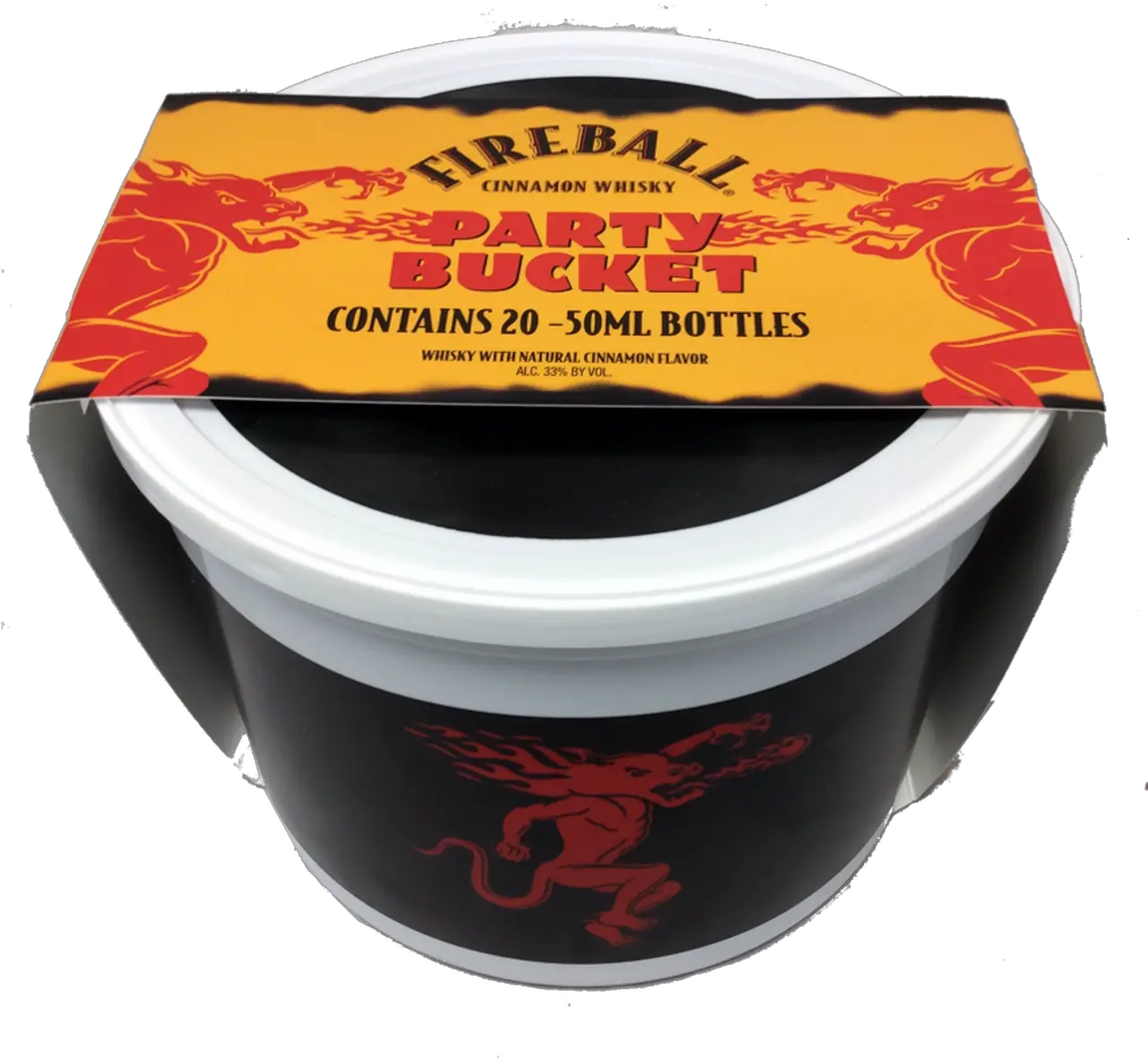 Fireball Cinnamon Whisky Party Bucket 50ml 20 Ct Bucket Of Fireball Whiskey Png Fireball Whiskey Png