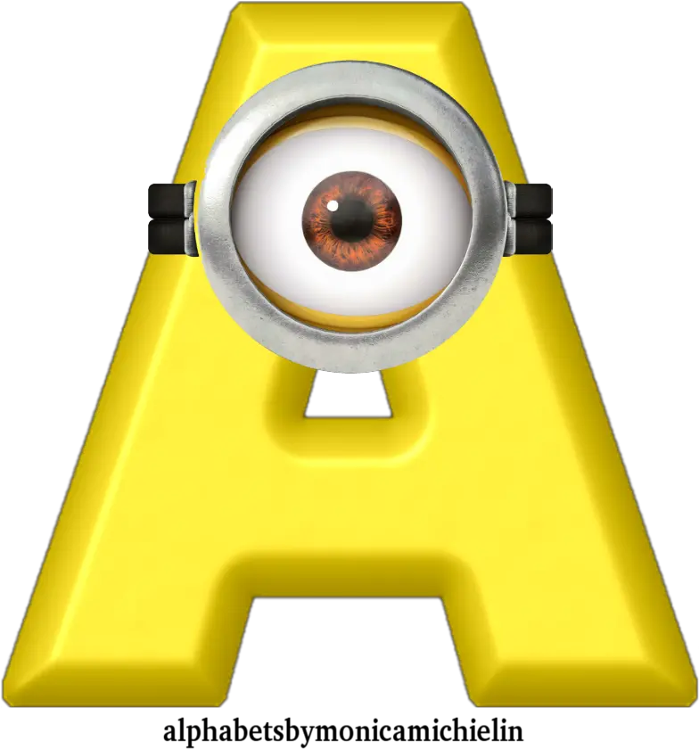 Monica Michielin Alphabets Yellow Alphabet Minion Letter A Png Yellow Minions Logo Png