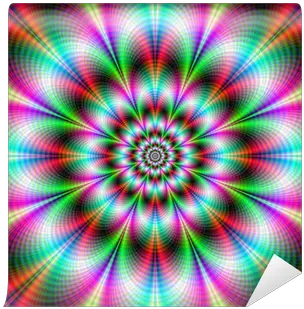 Vibrant Floral Fractal Wall Mural U2022 Pixers We Live To Change Fleur Bleu Vert Png Fractal Png