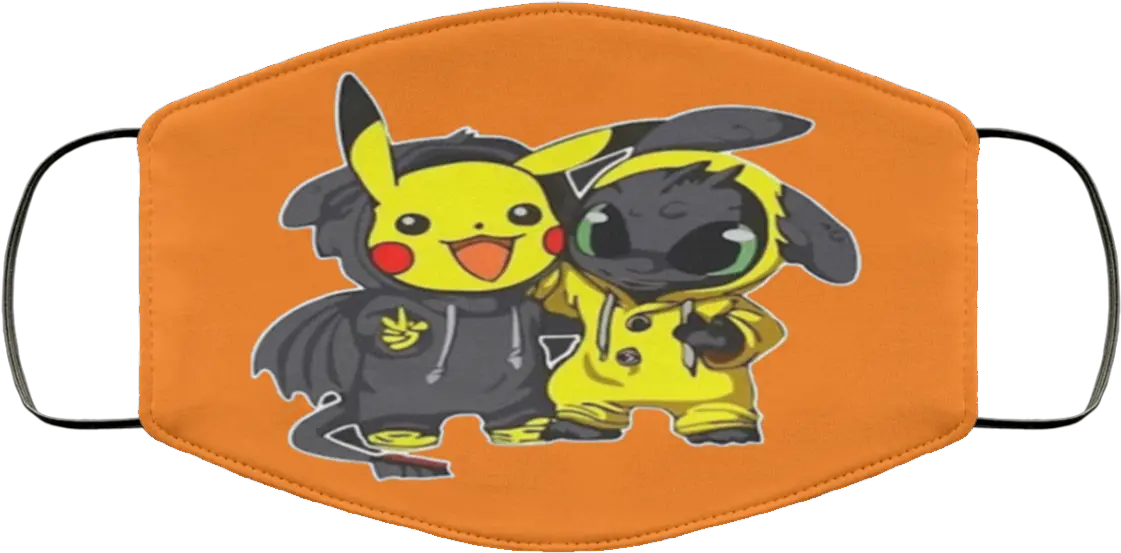 Pikachu And Toothless Face Mask Reusable Cloth Face Mask Png Pikachu Face Png