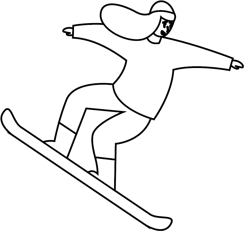 Woman Skiing Winter Icon Outline Graphic By Snowboarder Png Ski Icon