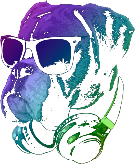 Dj Boxer Dog In Neon Lights T Shirt For Sale By Filip Schpindel Png Boxer Dog Icon