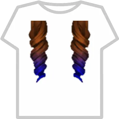 Brown Hair With Blue Streaks Roblox T Shirt Hair Extensions Png Streaks Png