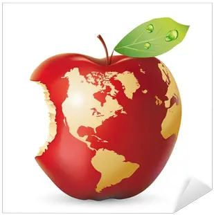 Sticker Vector Red Apple Earth Pixersus Country Of Origin Labelling Nz Png Red Apple Icon