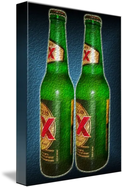 Dos Equis Artwork Good Things Come In Pairs By John Araiza Glass Bottle Png Dos Equis Logo