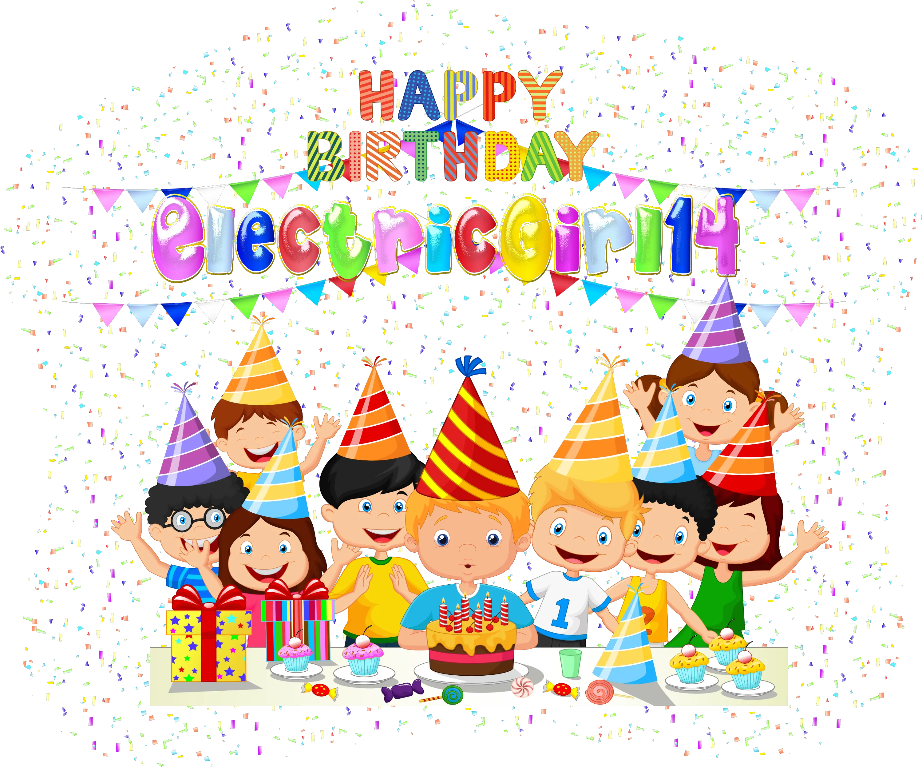 Happy Birthday Electricgirl14 By Creaciones Jean Birthday Birthday Celebration Clipart Png Birthday Party Png png