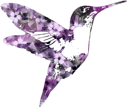 Purple Floral Hummingbird Art Portable Battery Charger Art Hummingbird Png Hummingbird Transparent Background