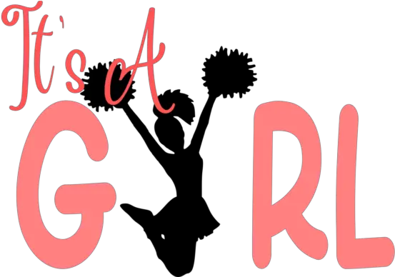Its A Girl Cheerleader Gender Reveal Svg Graphic Design Png Its A Girl Png