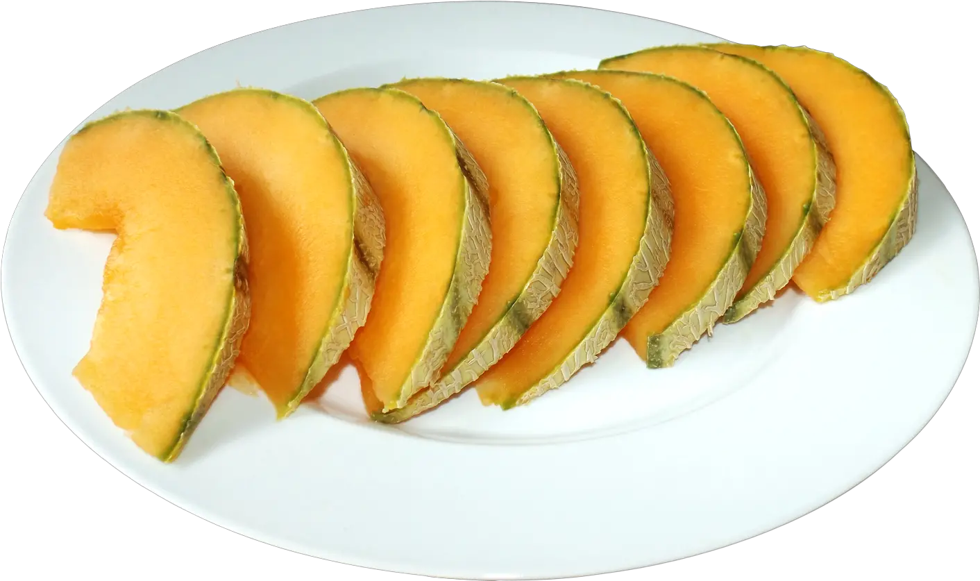 Cantaloupe Slices Cantaloupe Png Food Plate Png