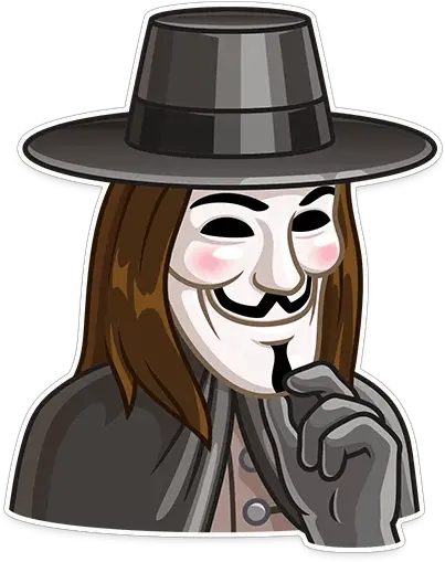 Guy Fawkes Telegram Sticker English Anonymous Sticker Telegram Png Guy Fawkes Icon