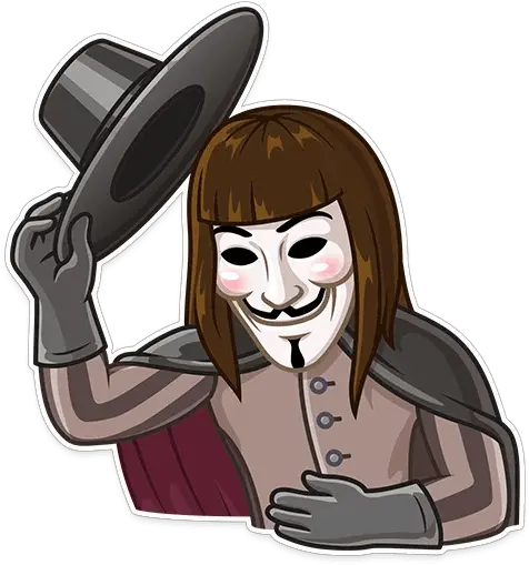 Guy Fawkes Telegram Sticker English Guy Fawkes Sticker Png Guy Fawkes Icon