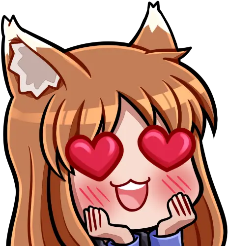 Heart Eyes Holo Rspiceandwolf Holo Spice And Wolf Emoji Png Twitch Heart Icon