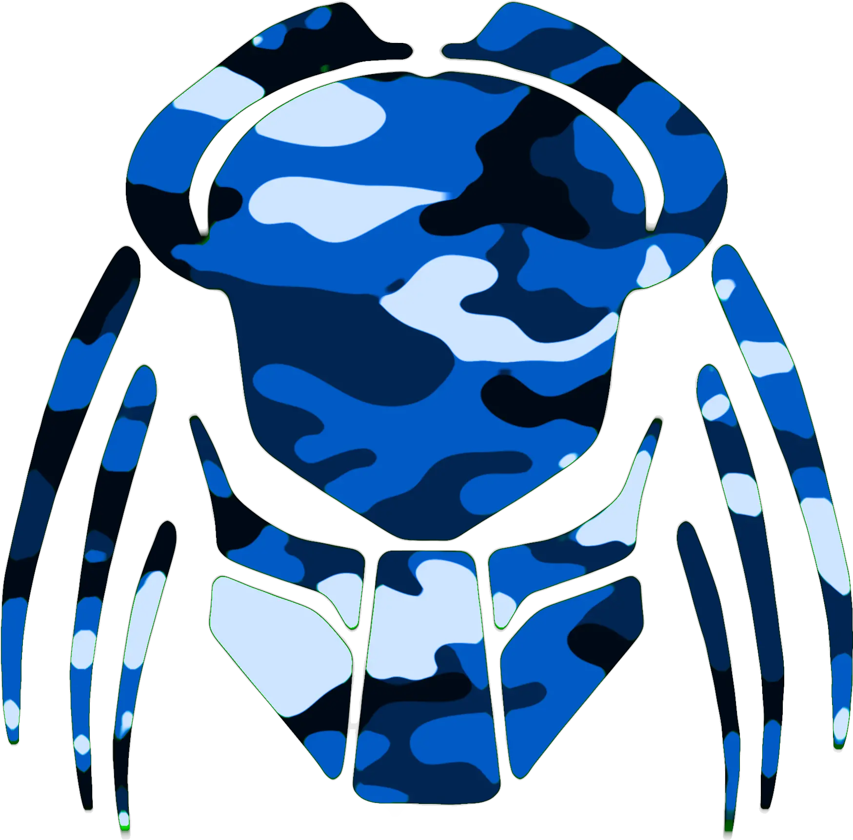 Cybergoth Cut Blue Camouflage Predator Clip Art Png Predator Clipart Camo Icon