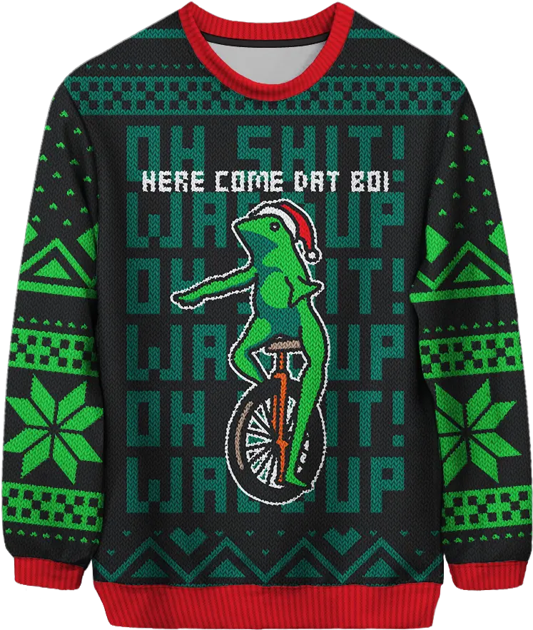 7 Meme Themed Ugly Christmas Sweaters That Will Remind You Sueteres De Navidad De Satan Png Dat Boi Png